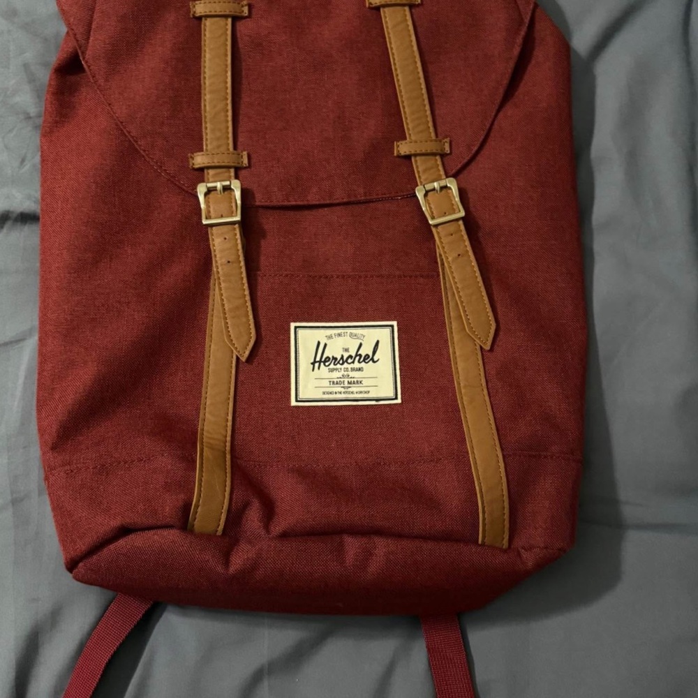 Herschel Supply Company Burgundy and Tan Backpack